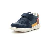 Kickers KICKBUVAR,Sneakers Bas Bebe Marine Noir Camel, 19 EU