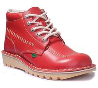 KICKERS Kickers Hi M Haut Lacets Rouge Homme Cuir Bottines Taille UK 6 - 13