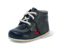 Kickers Mixte Enfant Cheville en Cuir Hi Bottine, Bleu Marine, 1 UK Child