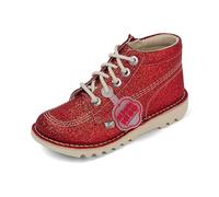 Kickers Mixte Enfant Hi Glitter Text Bottine, Rouge, 2.5 UK Child