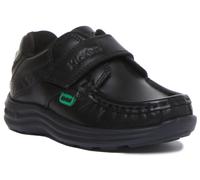 Kickers Raison Bracelet Enfants Back To École Cuir Noir Mocassin Pointure 8 - 12