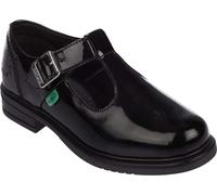 Kickers - "Rire" Chaussures à lanières pour filles, cuir verni, bretelles en T GT8521 (39 EU) (Noir)