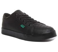 Kickers Tovni Jeunesse Édredon Cuir École Chaussures en Noir Taille UK 3 - 6