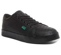 Kickers Tovni Jeunesse Édredon Cuir École Chaussures en Noir Taille UK 3 - 6