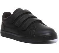 Kickers Tovni Trip Jeunesse Trois Bretelles Cuir École Chaussure Noir Taille UK