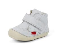 Kickers Unisex Baby Softer Hi Boots | Soft Sole | Easy Fasten | Comfortable | Cushioned, blanc, 0 UK Child