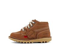 Kickers Unisex Kids Hi Classic Ankle Boots with Zip | Extra Comfortable | Added Durability | Premium Quality, Tan Light Cream, 31 EU