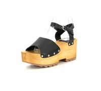 KICKERS Femme Wedge Wise Sandale à Talon, Noir, 37 EU