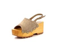 KICKERS Femme Wedge Wood Sandale à Talon, Beige Clair, 36 EU