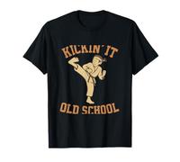 Kickin' It Old School Vintage Varsity Arts Martiaux Design T-Shirt