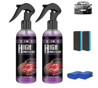 Kicklo Ceramic Coating, 3 in 1 Quick Car Ceramic Coating Spray, Nano Scratch Repair & High Protection Paint Sealant, Waterless Wash for All Vehicles (2 Pcs)