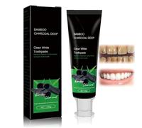Kicklo Dentifrice au Charbon de Bambou, Élimination Douce des Taches, Aide à Blanchir les Dents & à Rafraîchir l’Haleine, Goût Menthe, Formule Douce, Convient aux Soins Bucaux Quotidiens (100g) (1PCS)