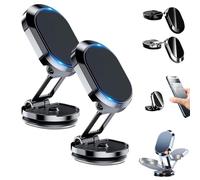 Kicklo Phone Holder, 2025 New Kicklo Phone Holder for Car, Alloy Folding Magnetic, Kicklos 360 Degree Rotatable Car Dashboard Phoneholder, Universal for All Phones (Black 2)