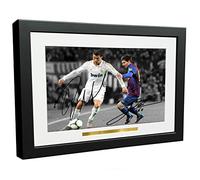 KICKS 12 x 8 A4 signé par Cristiano Ronaldo Real Madrid Lional Messi Barcelone autographe Photo Photographie Photo