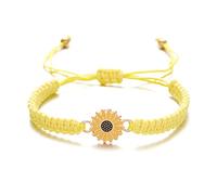 Kicomvi Bracelets réglables en forme de tournesol - Fait à la main - En corde tressée - Bracelets d'amitié assortis - Bracelets de promesse pour couples, femmes, amis - Bijoux d'été, Adjustable