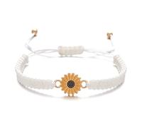 Kicomvi Bracelets réglables en forme de tournesol - Fait à la main - En corde tressée - Bracelets d'amitié assortis - Bracelets de promesse pour couples, femmes, amis - Bijoux d'été, Adjustable, corde