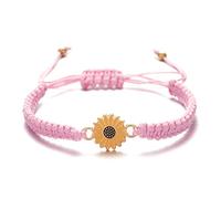 Kicomvi Bracelets réglables en forme de tournesol - Fait à la main - En corde tressée - Bracelets d'amitié assortis - Bracelets de promesse pour couples, femmes, amis - Bijoux d'été, Corde, Corde