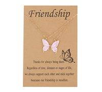 Kicomvi Collier d'amitié assorti en plaqué or avec pendentif papillon 2 meilleurs amis pour femme, amie, meilleure amie, cadeau d'anniversaire longue distance, Métal, Métal.