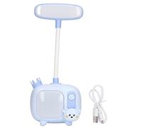 Kid Desk Reading Light Soft LED Light TV Style Style Base Silicone Goosenck USB Charge Study Work (Bleu)
