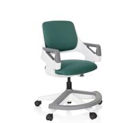 hjh OFFICE Chaise de Bureau pour Enfants et Adolescents Kid Flex Tissu Chaise de Bureau évolutive, Repose-Pieds & Dossier réglables Pétrole