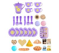 Kid Kitchen Toys,Réaliste Tea Game 33 Pieces | Fun Kitchen Playset,for Children Girls Birthday Party Christmas New Year Easter Home Indoor