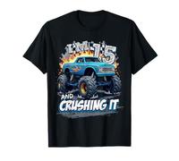 Kid Monster Truck 15 Year Old Boys 15th Birthday Crushing It T-Shirt