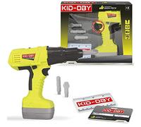 KID-OBY - Perceuse Visseuse Electrique Double Sens - Jouet Bricolage Enfant Réaliste - Plusieurs Embouts + Pile Inclus - Jeu Imitation à partir de 3 Ans- 813083, Grise
