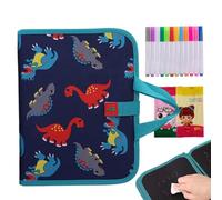 Kid Scribble Book - Erasable Drawing Pad With 12 Markers Reusable 14 Page Kids Drawing Board Painting Sketchbook For Boys Girls Preschool Travel Park Beach Zoo