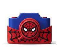 Kidamento Appareil photo numérique et caméscope vidéo pour enfants avec écran tactile, boîtier en silicone souple, capuchon d'objectif amovible, carte mémoire de 32 Go - Modèle K Spider Man