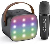 Kidara SingStar Haut-parleur de karaoké et micro sans fil Bluetooth portable pour filles et garçons Cadeau d'anniversaire parfait pour enfants de 4, 5, 6, 7, 8, 9, 10 ans et plus Noir