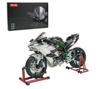 Kidaromo 1/6 H2 Modèle de moto en alliage moulé sous pression, simulation réaliste avec allumage, lumières, son du moteur et effets de fumée, cadeau de course de moto de collection pour adultes