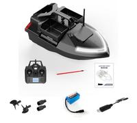 Kidaromo Bateau d'appât V020 RC GPS RC avec 3 trémies indépendantes, 40 points de chemin, affichage LED, lumières de vision nocturne et portée de 500 m, bateaux de pêche à la carpe intelligents en