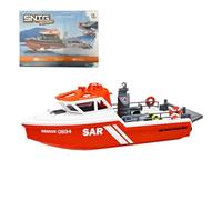 Kidaromo Bateau de sauvetage radiocommandé 1/32, 2,4 G 8 km/h, bateau électrique RC avec coque étanche et protection contre les collisions, bateau télécommandé à grande vitesse pour piscines et lacs