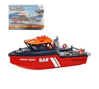 Kidaromo Bateau de sauvetage radiocommandé 1/32, 2,4 G 8 km/h, bateau électrique RC avec coque étanche et protection contre les collisions, bateau télécommandé à grande vitesse pour piscines et lacs