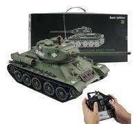 Kidaromo Char RC 1:16, char moyen soviétique T-34/85 RC, véhicule militaire de la Seconde Guerre mondiale 2,4 GHz véhicule blindé de combat principal avec son réaliste, fumée et action de télécommande