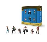 Kidaromo Lot de 6 figurines de mécanicien 1:64 - Figurines miniatures pour garage dioramas et scènes d'atelier de réparation automobile - Kit d'accessoires pour présentoirs de modèles