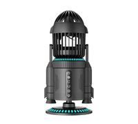 Kidaromo Ventilateur de bureau de style fusée avec double brume et lumières RVB, ventilateurs humidificateurs ultra silencieux, ventilateurs de circulation d'air réglables pour le bureau et la maison