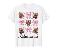 Kidasaurus Triceratops Dinosaure Dino Fille Coquette Bow T-Shirt