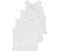 KidCollection Garçons/Filles Pack de 6 Gilets | Gilets interlock 100% pur coton | Sous-vêtements PE uniforme scolaire | Blanc | 3-5 ans