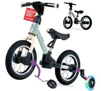 Kidcruiser Pedalplay Draisienne evolutive, Velo Enfants 2 Ans, Design 3 en 1, Roues latérales à LED Uniquement, avec pédales - Cadre Robuste, Cadre Robuste, Vert Doux