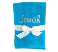 KIDDI-MEDIA Serviette d'invité avec broderie personnalisée comme par exemple nom / 30 x 50 cm - 500 g/m² - 100 % coton éponge (30 x 50 cm, turquoise)