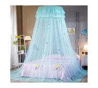 KiddiBubzi Dome Hanging Easy to Install Girls Room Decor Dome Bed Netting Canopy Lace Bed Canopy 3 Colors(Blue)