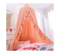 KiddiBubzi Kids Bed Canopy for Crib Hung Dome Lacework Bed Canopy Baby Tent Curtain Shade Girls Princess Room Decor Screen(Beige Pink)