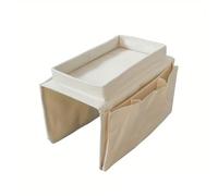 KiddiBubzi Sac de Rangement Pratique for accoudoir de canapé, idéal for Les télécommandes, Les Magazines et Plus Encore(White)