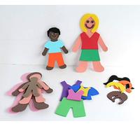 KIDDICRAFT Kit en Mousse colorée 60 bonshommes + 72 Cheveux + 105 vêtements (3, Multicolore, Taille unique