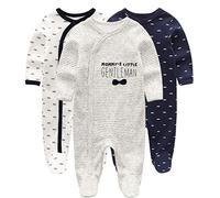 Kiddiezoom Lot de 3 grenouillères pour bébé, pour fille et garçon, 6-9 mois