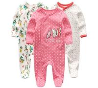 Kiddiezoom Pyjamas pour Bébé Garçon en Carton Girafe, Lot de 2 Combishorts en Coton Biologique 100%, 9-12 mois