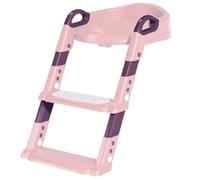 KIDDISTEP Siège de toilette pour enfant avec escaliers, protection anti-éclaboussures et poignées, pliable, adapté aux voyages pour enfants à partir de 18 mois, rose