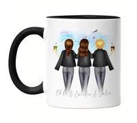 Kiddle-Design 3 Amies Tasse Noire Personnalisée Trois Meilleures Amies Nom Cadeau Amie Tasse à café