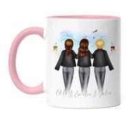 Kiddle-Design 3 Amies Tasse Rose Personnalisée Trois Meilleures Amies Nom Cadeau Amie Tasse à café